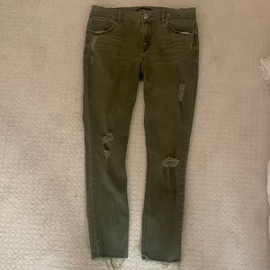 Express size 6R Skinny Mid-rise Jeans in Olive Green